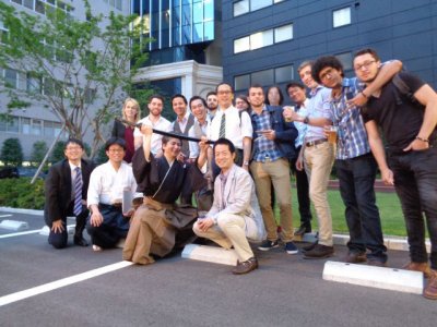 剣舞を披露してくださった学生とWith Samurai