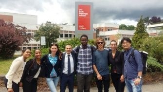 In front of the sign of EMLYON