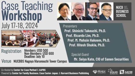 AAPBS Case Teaching Workshop 2024 | Focused Program｜NUCB Business School - International MBA in Japan